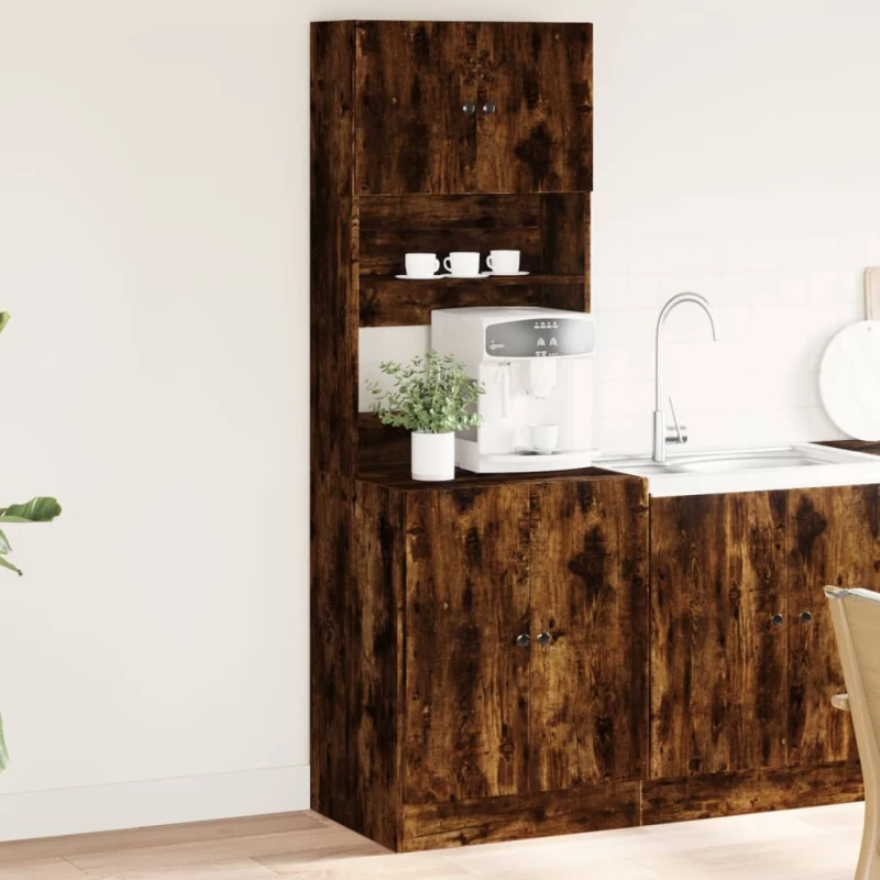 Ντουλάπι Κουζίνας Καπνιστή Δρυς 60x50x180 εκ. Επεξεργ. Ξύλο Καφέ 3276641