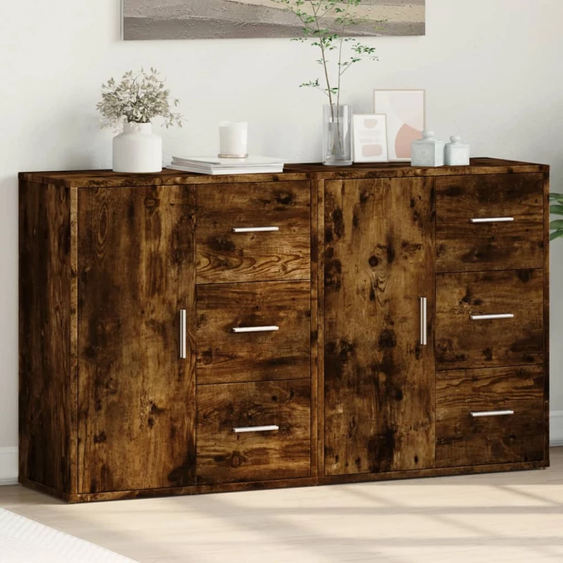 Βοηθητικά Ντουλάπια 2 τεμ. Καπνιστή Δρυς 60x31x70εκ. Επεξ. Ξύλο Καφέ 3276557