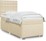 Κρεβάτι Boxspring με Στρώμα Κρεμ 100 x 200 εκ. Υφασμάτινο Κρεμ 3292718