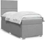 Κρεβάτι Boxspring με Στρώμα Ανοιχτό Γκρι 100x200 εκ. Υφασμάτινο Γκρι 3292692
