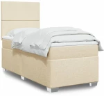 Κρεβάτι Boxspring με Στρώμα Κρεμ 80 x 200 εκ. Υφασμάτινο Κρεμ 3292613