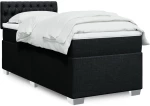 Κρεβάτι Boxspring με Στρώμα Μαύρο 90x190 εκ.Υφασμάτινο Μαύρο 3288052