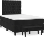 Κρεβάτι Boxspring με Στρώμα Μαύρο 120x190 εκ. Βελούδινο Μαύρο 3270489