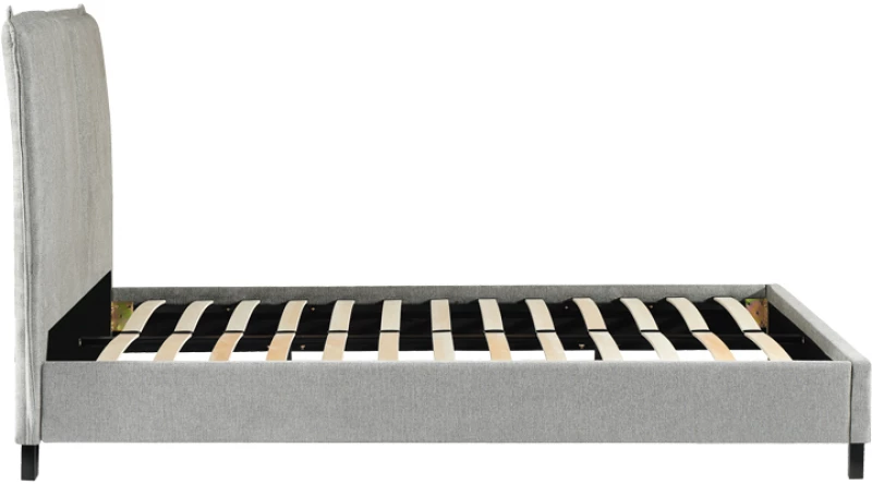 Κρεβάτι διπλό Majus pakoworld βελούδο ανθρακί-beige 160x200εκ