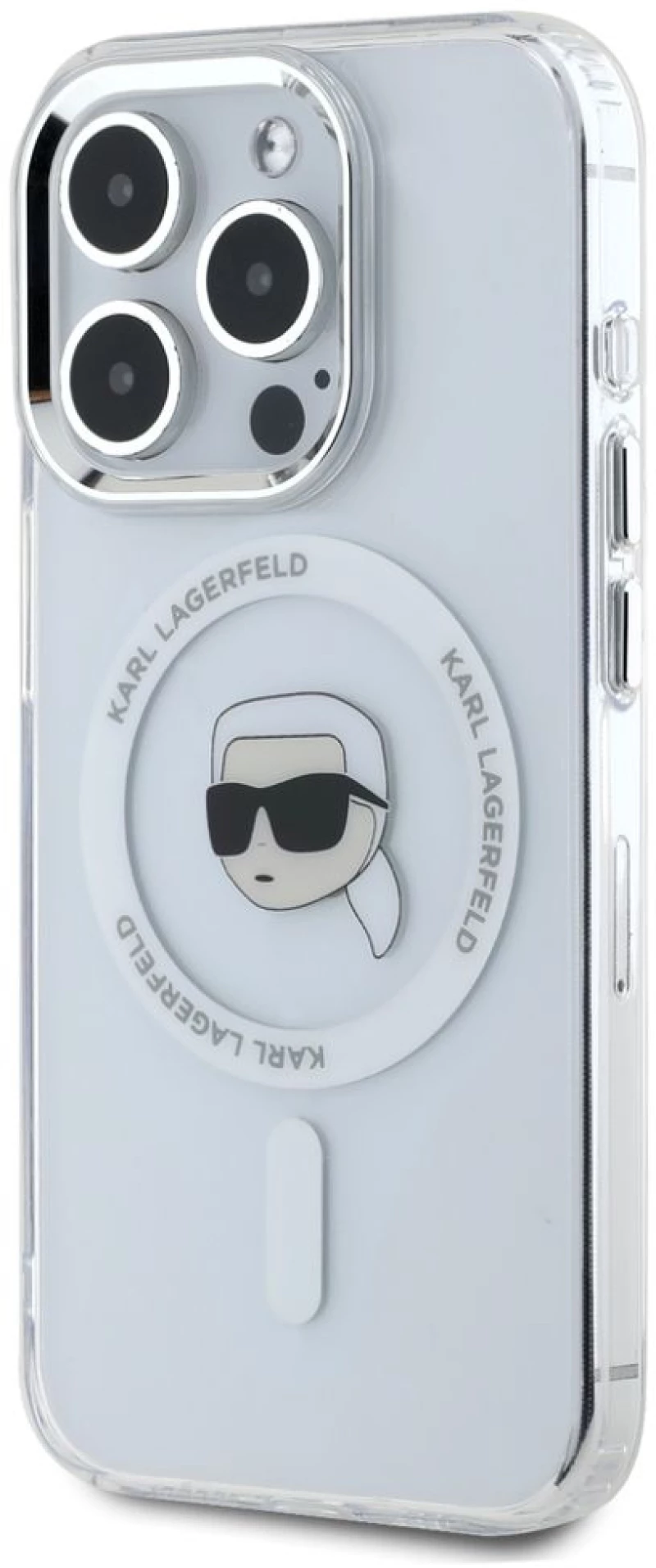 Karl Lagerfeld Θήκη IML Karl Head Metal Frame MagSafe iPhone 15 Pro Max Transparent