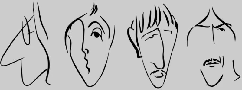 Beatles Caricature Φούτερ - BLACK