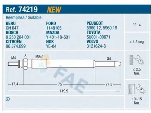 E 74219 FAE E 74219 FAE