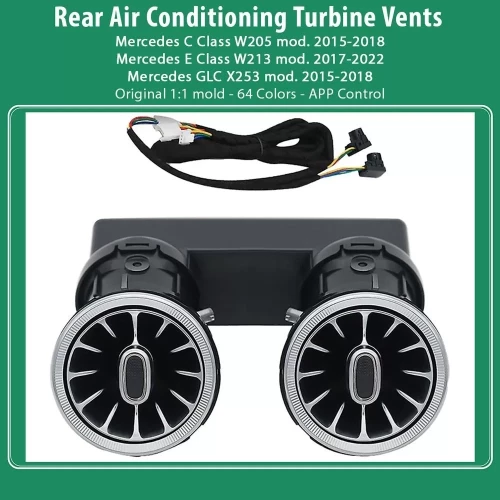 DIQ AMBIENT 8176 I BENZ C-GLC-E REAR AIRVENTS (Digital iQ Rear Turbine Air Vent Ambient Light Kit MERCEDES C - GLC mod. 2015-201 DIQ_AL_GLC_REARVENTS