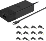 POWERTECH φορτιστής laptop PT-1256 με 12 βύσματα, USB-C PD, 90W, μαύρος