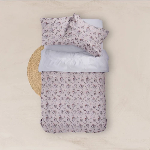Σετ Σεντόνια Υπέρδιπλα (240x260) Αγριολουλούδο Ροζ βαμβακερά Borea