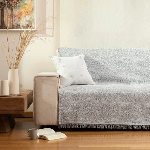 Ριχτάρι Μονοθέσιο (180x180) Forest Μπλε βαμβακερό Borea