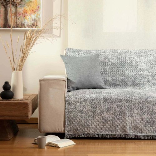 Ριχτάρι Διθέσιο (180x250) Yaiza Μαύρο βαμβακερό Borea