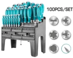 TOTAL THT2506100 Κατσαβίδια Σετ 100 Τεμαχίων Σε Εκθετήριο Πάγκου