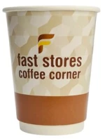 FAST STORES COFFEE CORNER χάρτινα ποτήρια καφέ, 8oz, χωρίς καπάκι, 20τμχ