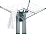 Brabantia 90300272 Πτυσσόμενη Απλώστρα Δαπέδου με επιτοίχιο κουτί WallFix 24m Metallic Grey