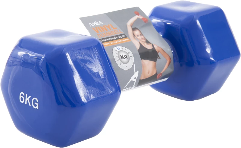 Amila Αλτηρας Πλαστ/νος  6Kg Vinyl Dumbbell (44120)