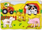 GOKI - On the farm, Lift out puzzle - (57589) / Toys