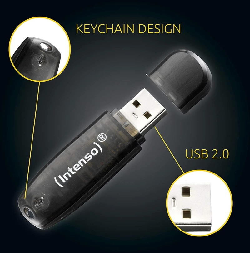 Intenso 16GB Rainbow USB 2.0 Flash Drive - Black