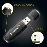 Intenso 16GB Rainbow USB 2.0 Flash Drive - Black