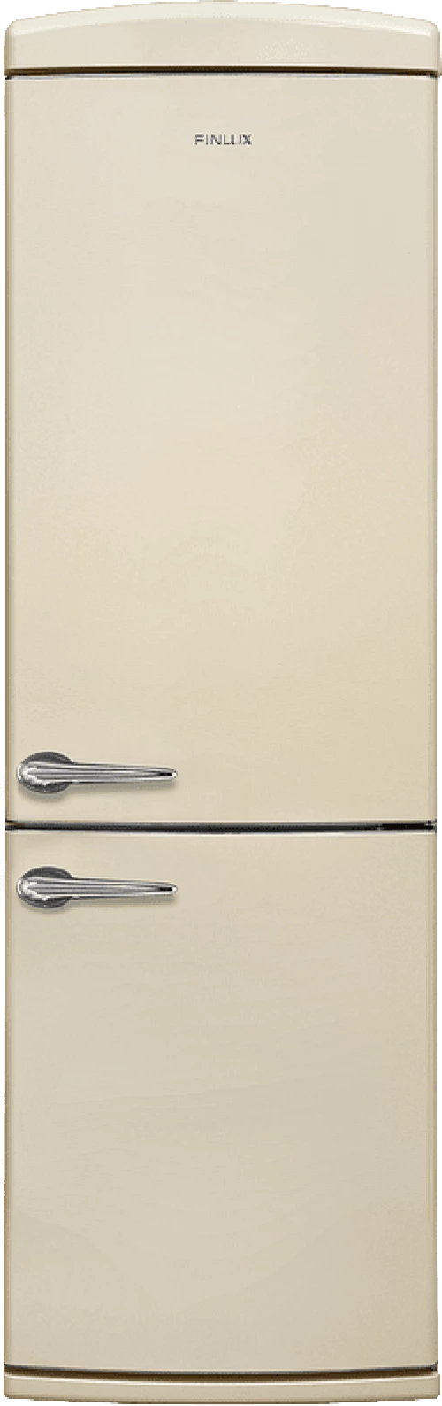 Finlux FXCARE 373020 BEE BEIGE Retro Ψυγειοκαταψύκτης 331lt Total NoFrost Υ191xΠ59.5xΒ65εκ., Μπεζ, E