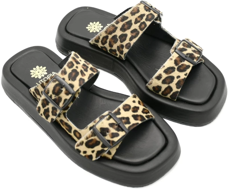 Flatforms Γυναικείες σε δέρμα λεοπάρ