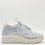 Sneakers Γυναικεία Cream 21 σε δέρμα γαλάζιο σουέτ