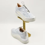 Sneakers Γυναικεία Cream 21 σε δέρμα γαλάζιο σουέτ