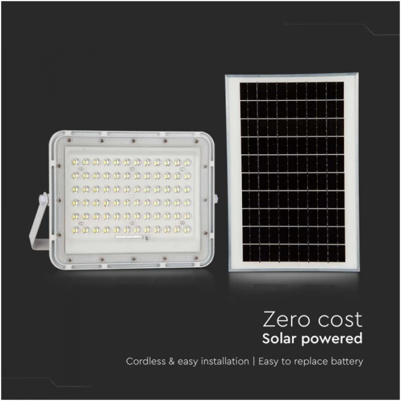 V-TAC Ηλιακός Προβολέας LED 6W Φυσικό Λευκό 4000K