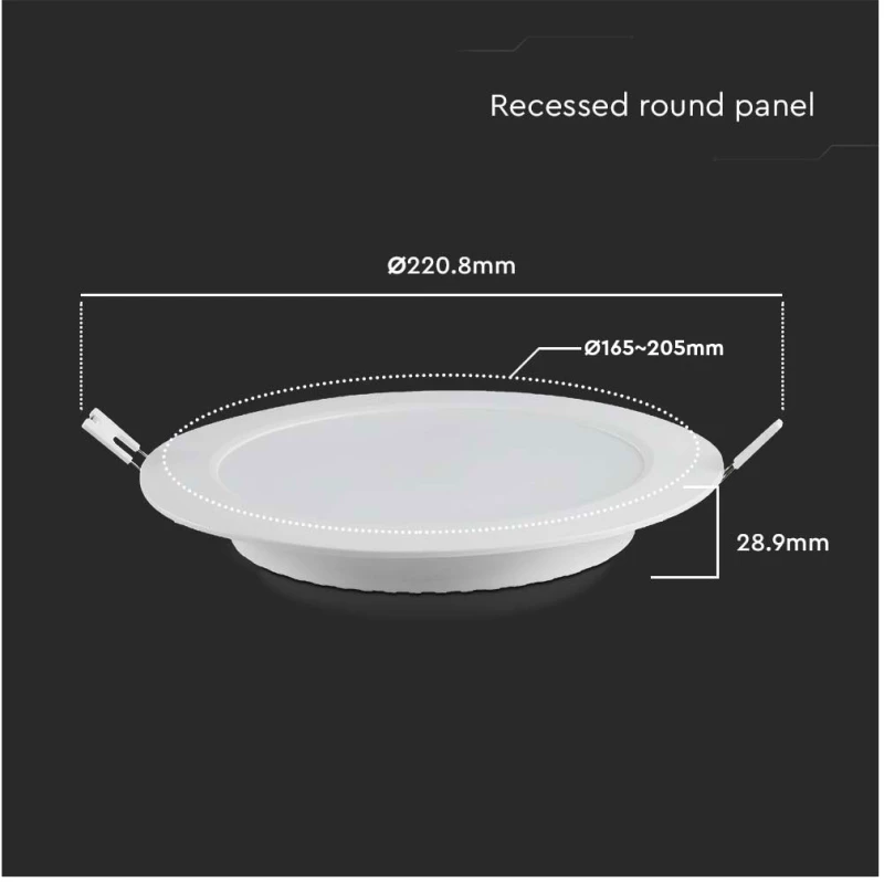 V-TAC Στρογγυλό Χωνευτό LED Panel Ισχύος 18W με Φυσικό Λευκό Φως 7865
