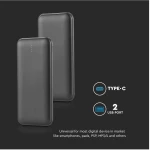 V-TAC PowerBank 10.000 mAh Μαύρο 23036