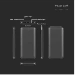 V-TAC PowerBank 10.000 mAh Μαύρο 23036