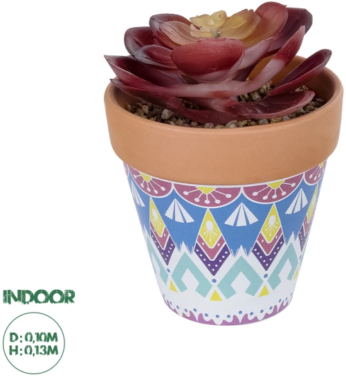 GloboStar® Artificial Garden SUCCULENT ECHEVERIA POTTED PLANT 21050 Διακοσμητικό Φυτό Εχεβέρια Φ10 x Υ13cm