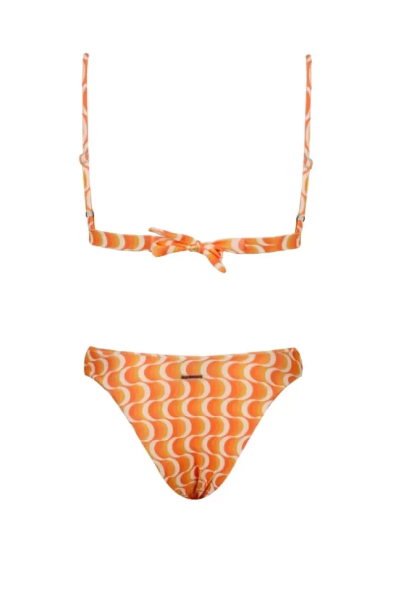 Gigi Bikinis - Μαγιό Σετ Μπικίνι Wave Print με Παρεό 3533035 Πορτοκαλί