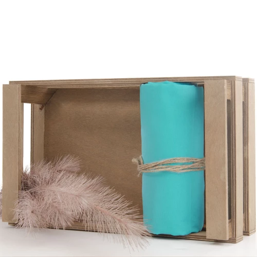 Madonna βαμβακερό σεντόνι μονόχρωμο με λάστιχο σε τιρκουάζ χρώμα 120x205 συν 28 εκ