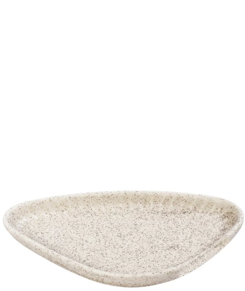 Gobi White Sand χειροποίητο πορσελάνινο πιατάκι τριγωνικό λευκό ματ σετ έξι τεμαχίων 20x11x2.6 εκ