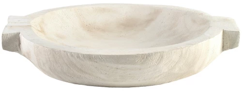 Μπωλ για σαλάτα στρογγυλό ξύλινο μπεζ 34x34 εκ