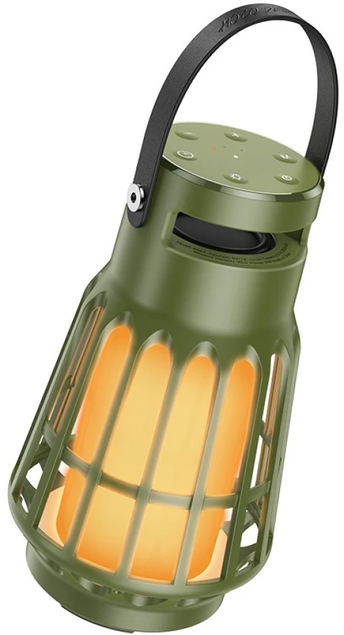 Bluetooth Φορητό Ηχείο Hoco BS61 Camping Lamp V5.3 8h TWS 10W 3600mAh με Micro SD FM USB και Outdoor Sound Effects Πράσινο