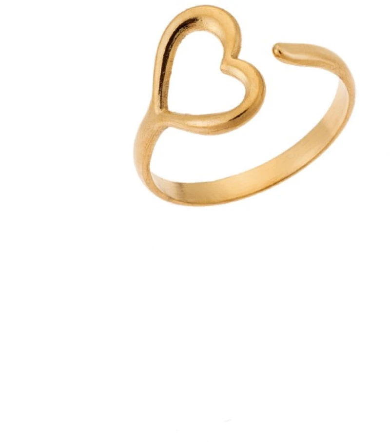 Δαχτυλίδι Senza Gold Plated Steel, με άνοιγμα και καρδιά