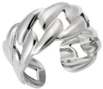 Δαχτυλίδι Senza Steel, με άνοιγμα και σχέδιο αλυσίδας