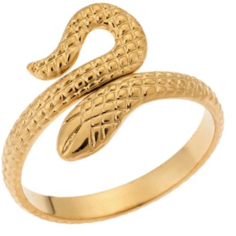 Δαχτυλίδι Senza Gold Plated Steel, με φιδάκι