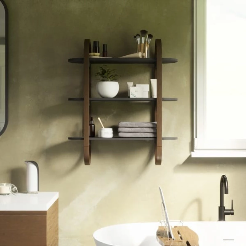 Umbra Bellwood blk ξύλινη ραφιέρα τοίχου 65x24x75
