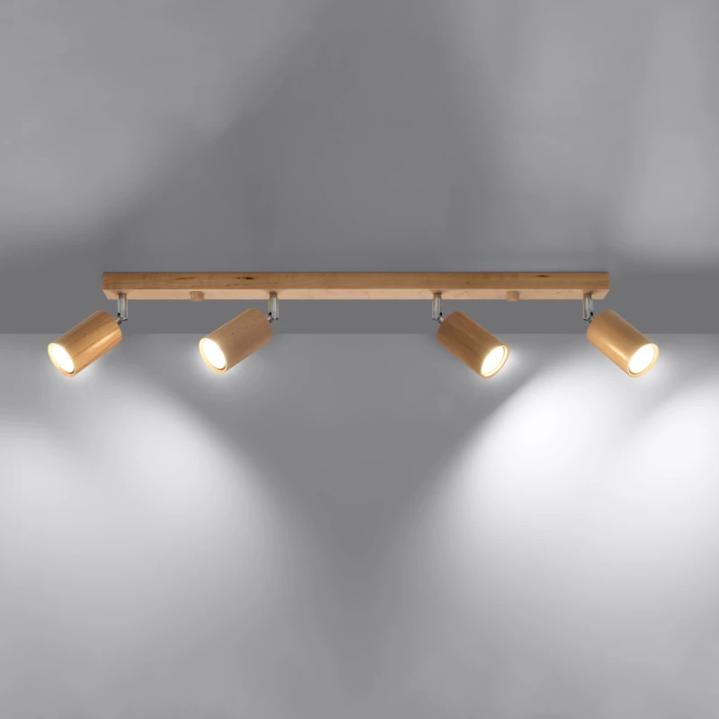 Sollux Φωτιστικό οροφής Berg 4,ξύλο, 4xGU10/40w