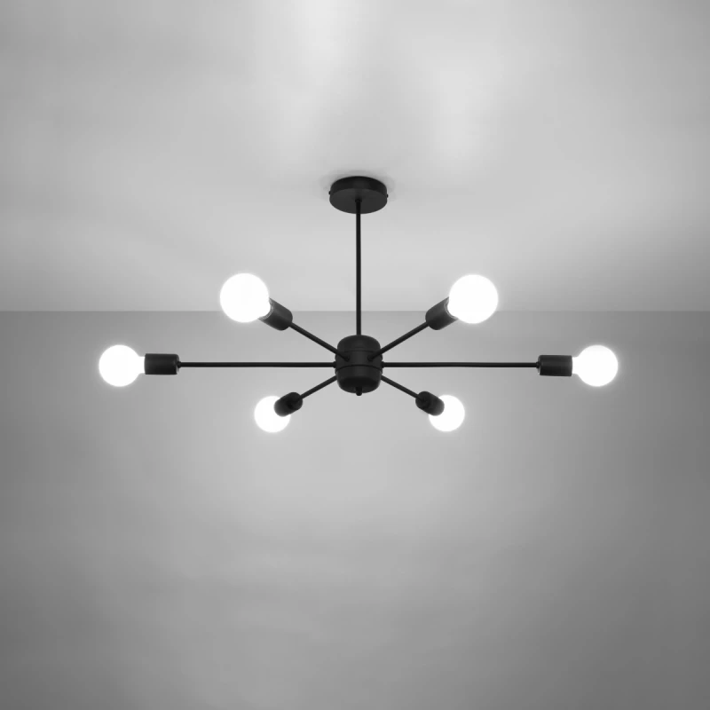 Κρεμαστό φωτιστικό Lango 6,μαύρο,6xE27/60w