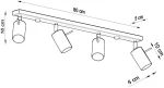 Sollux Φωτιστικό οροφής Ring 4,ατσάλι,4xGU10/40w