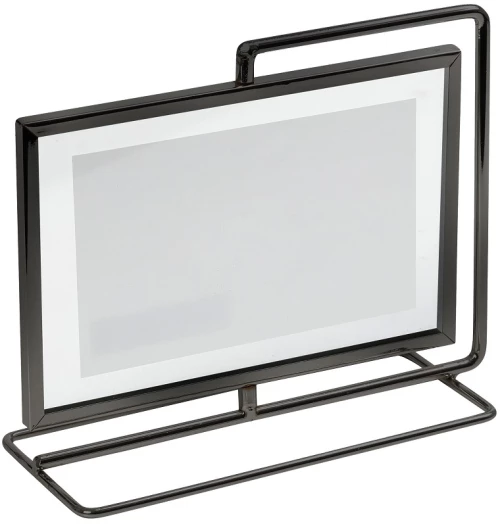 Minimal κορνίζα μεταλλική μαύρη περιστρεφόμενη οριζόντια διπλής όψεως 19x9.5x15 εκ για φωτογραφία 18x13 εκ