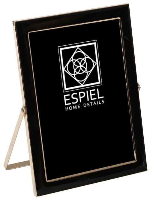 Μεταλλική κορνίζα με μαύρο πλαίσιο και χρυσό φινίρισμα 13x18 εκ