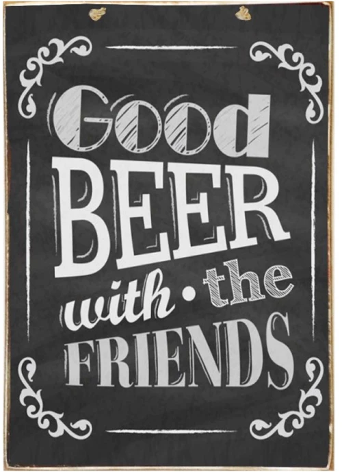 Good beer friends ξύλινος πίνακας
