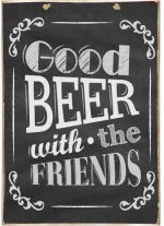 Good beer friends ξύλινος πίνακας