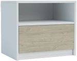 Κομοδίνο Viva Λευκό-Σονόμα 50x36x41cm