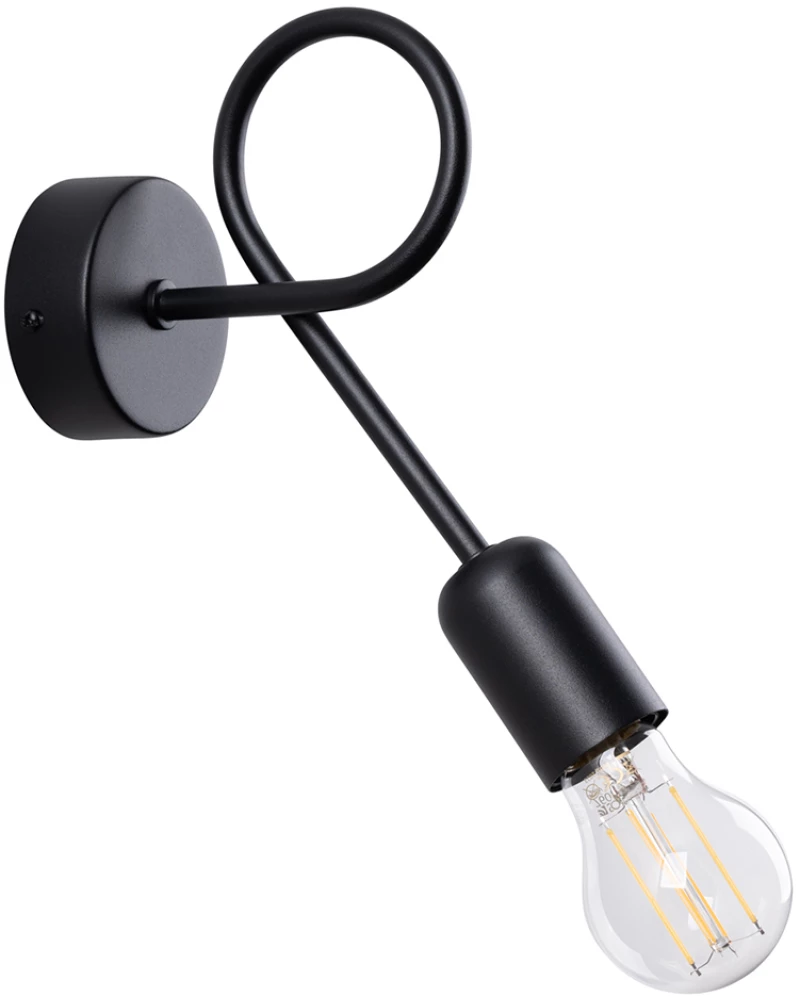 Sollux Φωτιστικό τοίχου LOOP μαύρο,ατσάλι,Ε27 1xmax 15W LED